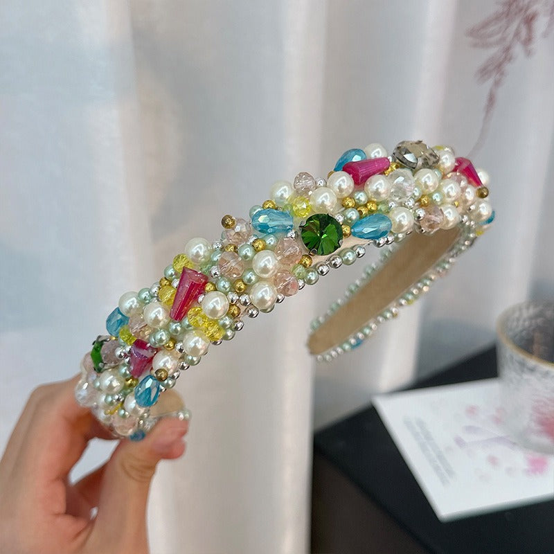 Fashionable and versatile handmade beaded crystal pearl hair accessories