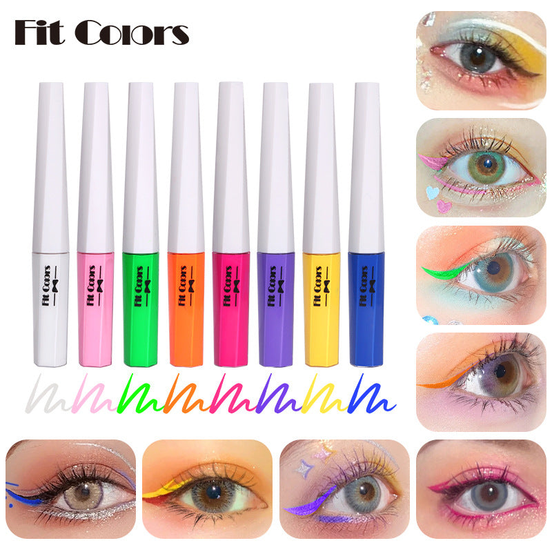 Fit Colors Fluorescent Luminous Color Eyeliner Rainbow Painted Graffiti Waterproof Quick Drying Eyeliner