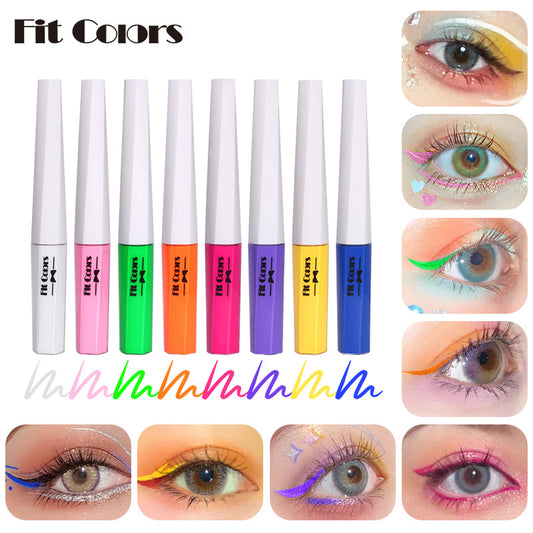 Fit Colors Fluorescent Luminous Color Eyeliner Rainbow Painted Graffiti Waterproof Quick Drying Eyeliner