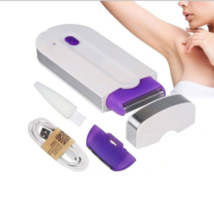 Electric Women Shaver Hair Remover Smooth Touch Painless Hair Free Sensor Light Safely Depilator USB