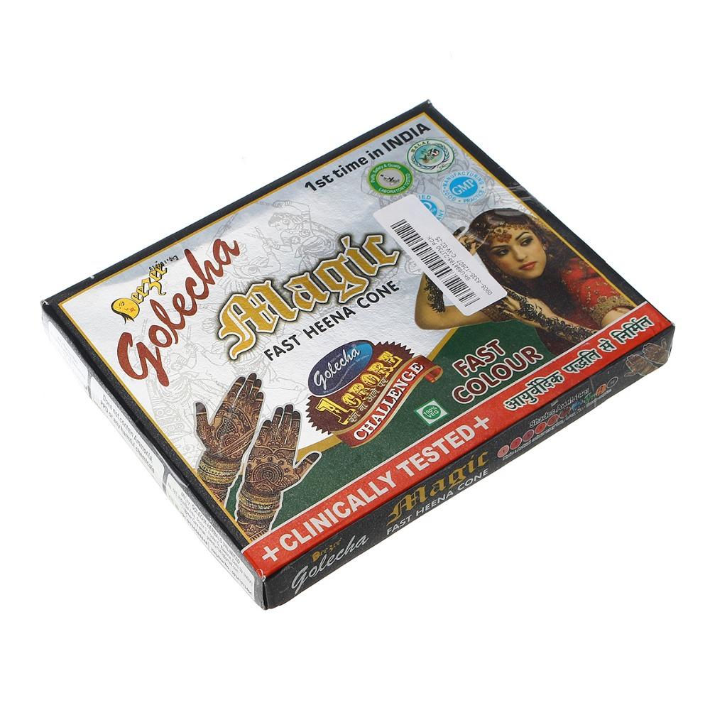 Golecha  12PCS 25g Natural Black Mehndi Henna Cones Indian Henna Tattoo Paste For Temporary Tattoos