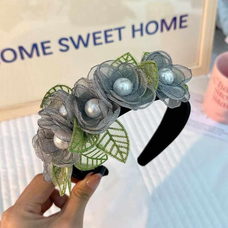 Fashionable fabric flower pearl flower headband