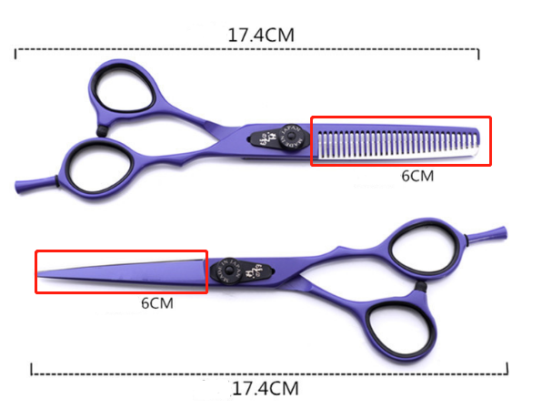 Professional Japan 440c 6 & 5.5 inch rainbow cut hair scissors set cutting shears thinning barber scissor hairdressing scissors
