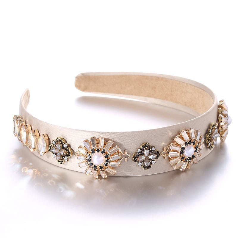 Fashionable Baroque Retro Set Water Diamond Flower Headband