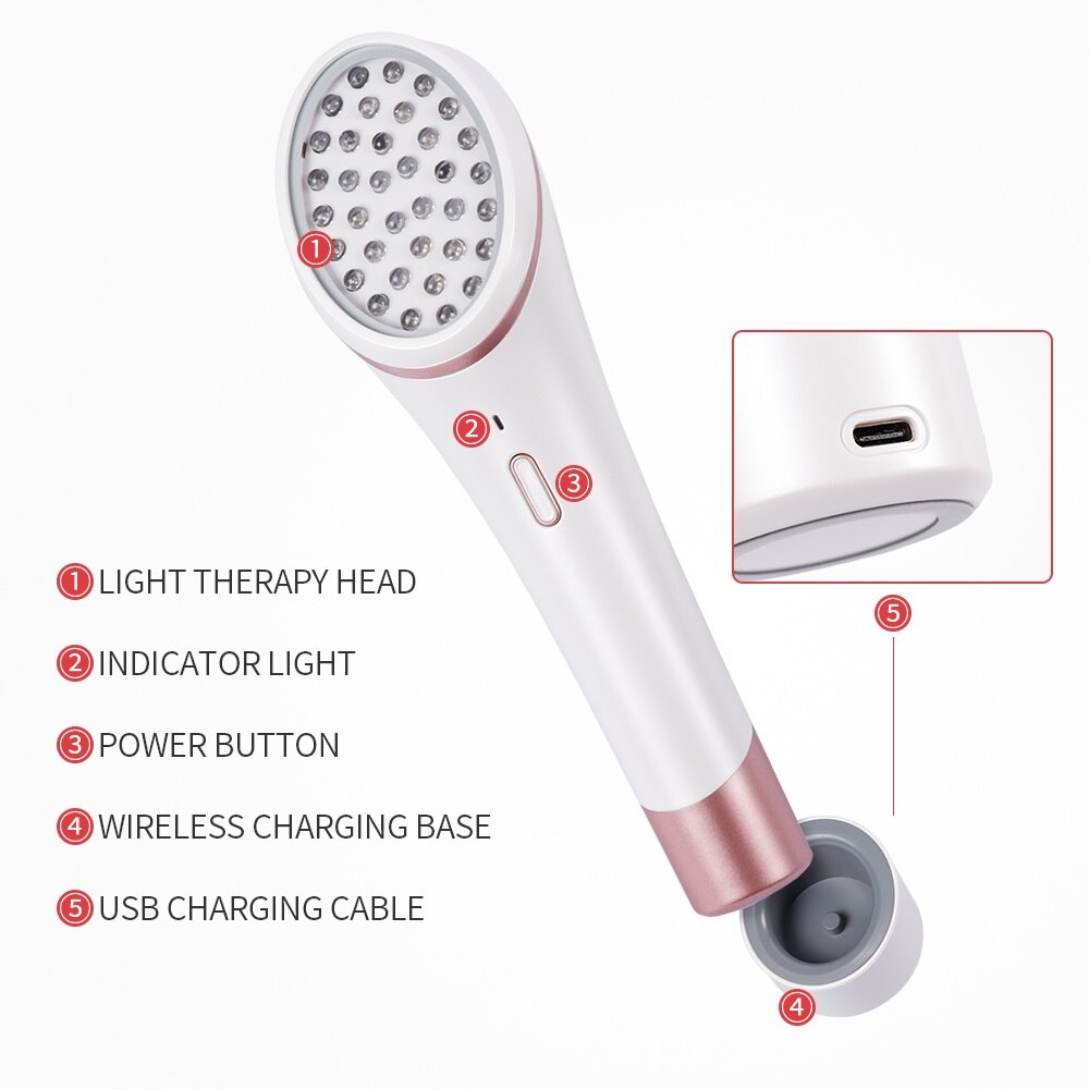 LED Photon Skin Rejuvenation Light Acne Light Therapy Red Blue Light Treatment Device Soft Scar Wrinkle Removal Cleaning Tools