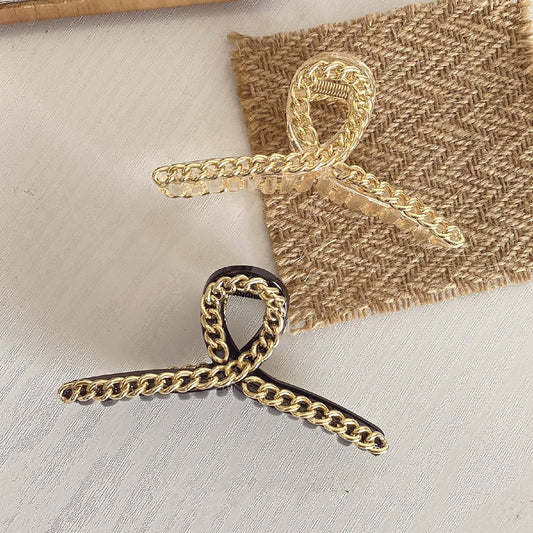 Women Girls Fashion Transparent Hair Claws Hair Clips Hair Accessories Elegant korean Style Women Big Size Chain Headwear