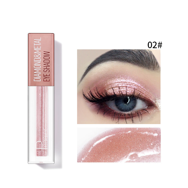 Pudaier Star Diamond Yaojin Liquid Eye Shadow Lying Silkworm Brightens Polarized Mermaid Ji Metal Eye Shadow Liquid