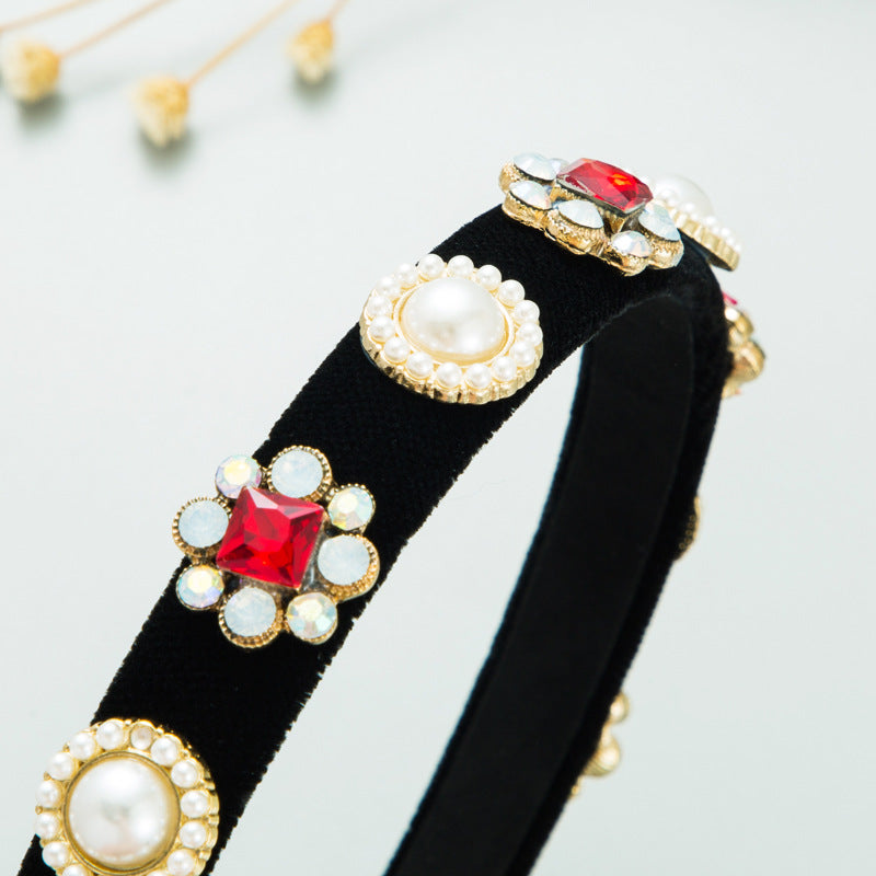 Baroque Court Diamond Tapered Headband Retro Style Premium Hair Ornament