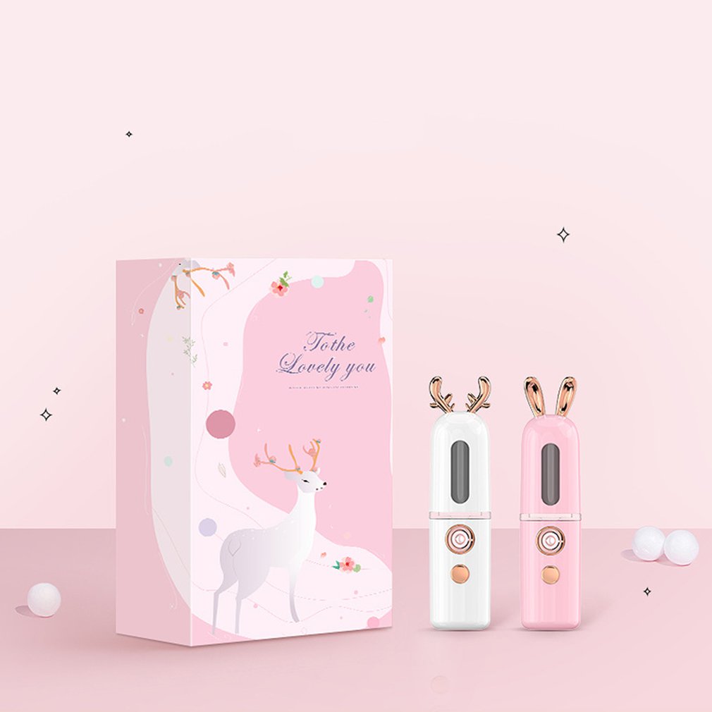 Nano Hydrating Instrument Spraying Machine Negative Ion Nano Steaming Face Moisturizing Cute Fawn Bunny