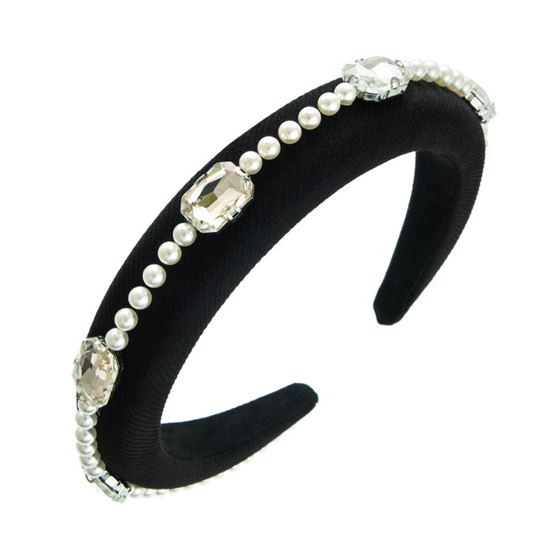 New Rhinestone Pearl Hair Adornment Femininity Light Luxury Net Red Hundred Band Head Accessories