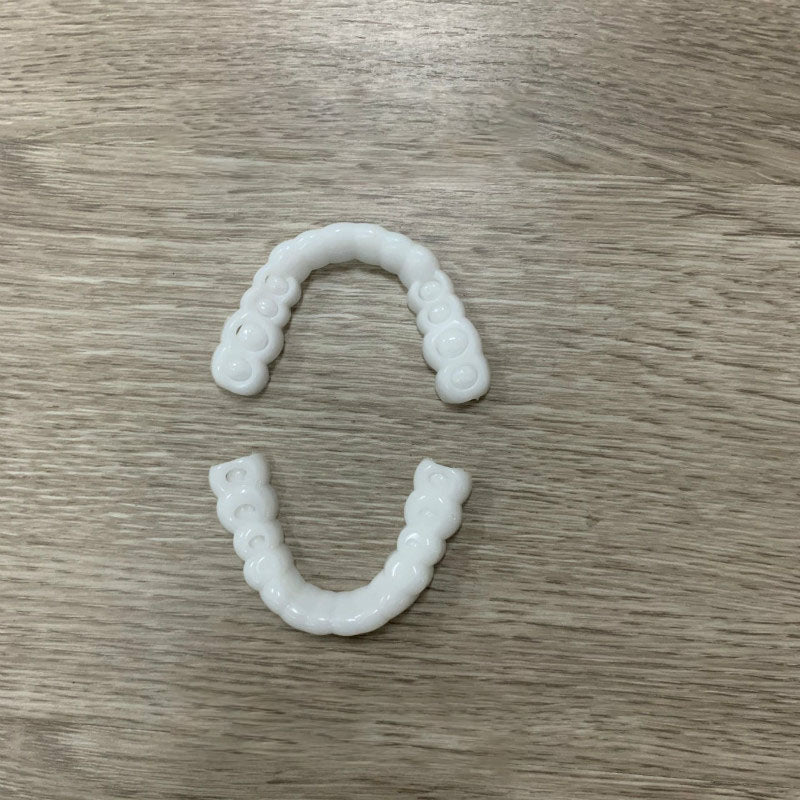 Upper Teeth And Lower Teeth Simulation Braces Non-Porous Braces Whitening Sleeves Second-Generation Silicone Simulation Teeth Dentures