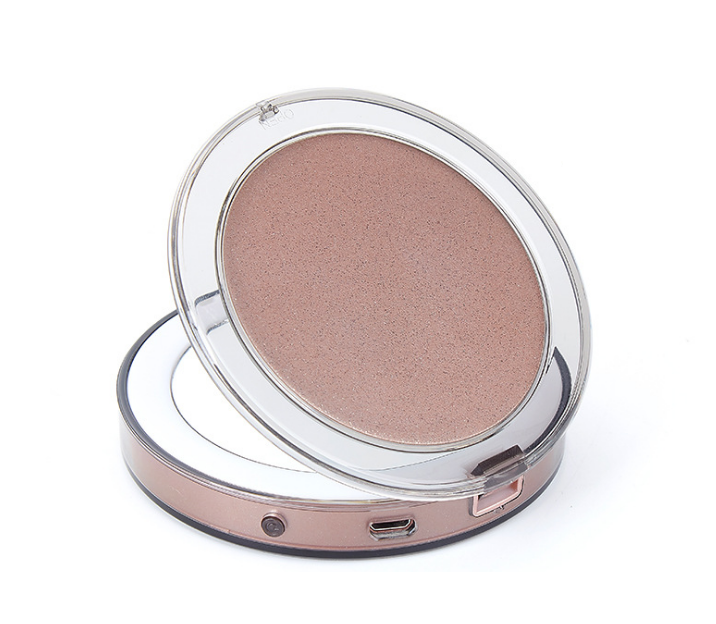 10 Lights LED Mini Makeup Mirror 1X 3X Magnify Hand Held Fold Small Portable Micro USB Connect Cable Built-in Battery Chargeable