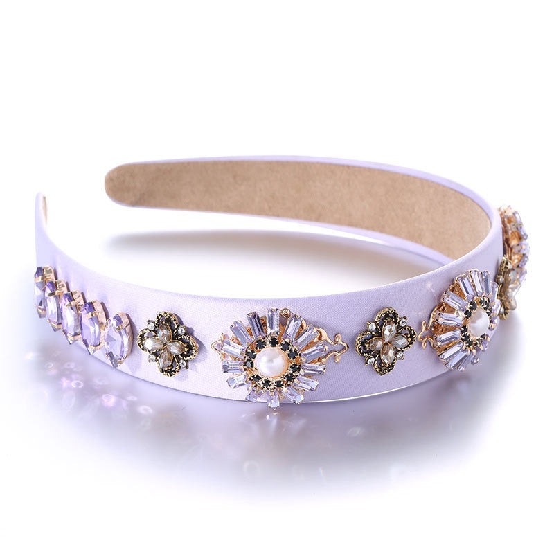 Fashionable Baroque Retro Set Water Diamond Flower Headband