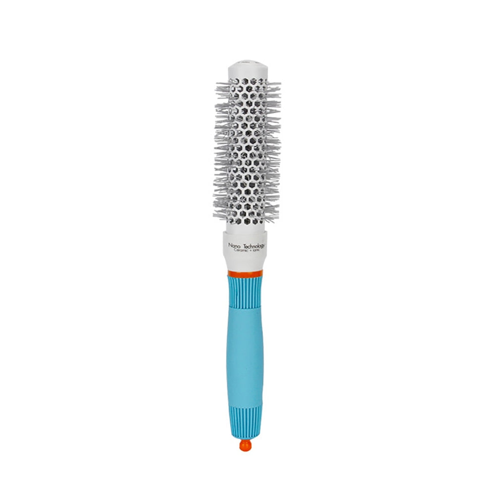 Professional Round Blue Hair Brush Ceramic Ion Hairbrush Comb Fashion Salon Hair Styling Tools