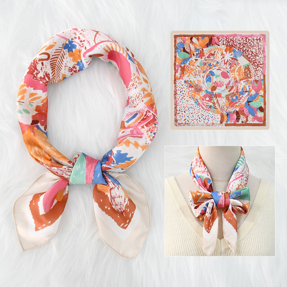 Silk Scarf Women's Sunscreen Beach Imitation Silk Versatile Silk Scarf Neckband