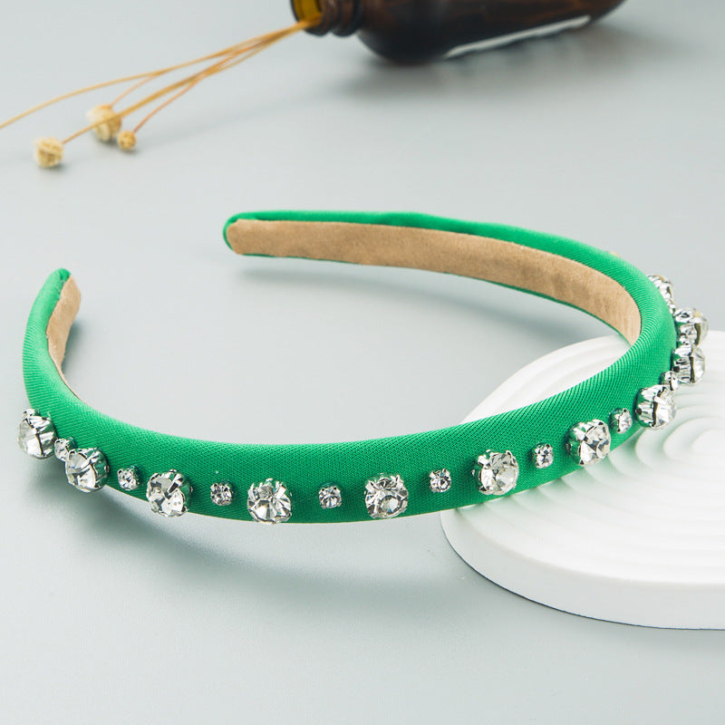 Hair Hoop Fashion Shiny Rhinestone Baroque Hair Hoop Hair Cave Female Korean Trend Thin Edge Hair Band Hair Accessories