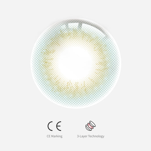 1pcs CE  Certificate Colored Contact Lenses For Eyes Natural Color Lenses Women Men Makeup Accessories with Contact Lens Case Gift Green