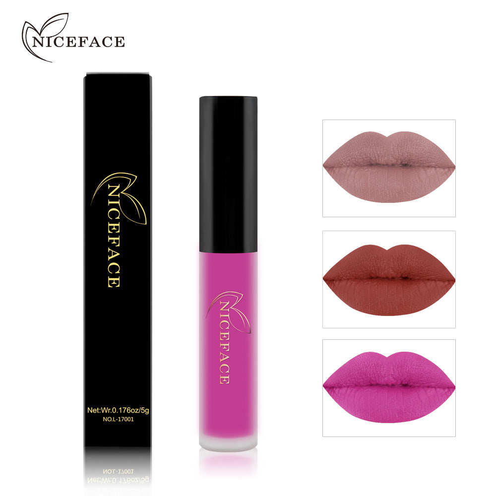 NICEFACE Matte Lip Glaze Does Not Fade And Does Not Stick To Cup Lip Gloss Non-Moisturizing Lipstick Orange