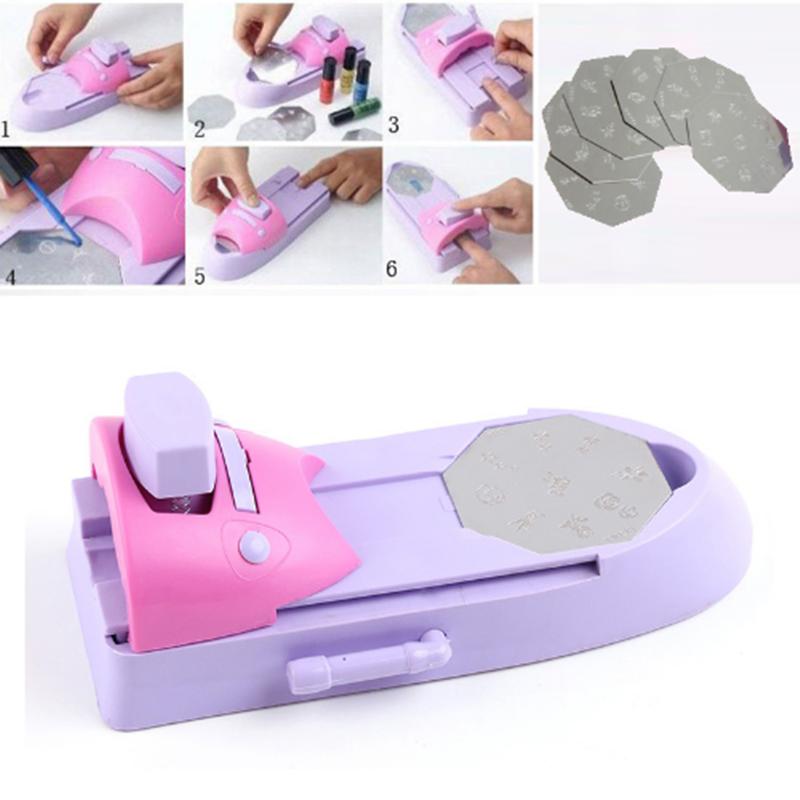 Beauty DIY Nail Art Stamping Printing Machine Nail Art Printer Drawing Nail Printer+6Nail Image Plate