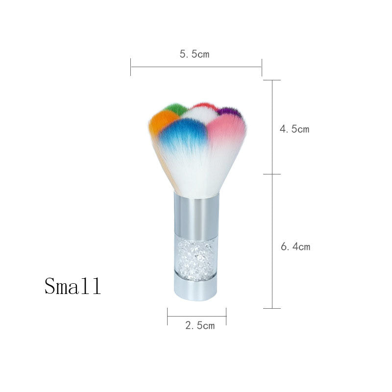 Nail Tools Acrylic Dust Brush Belt Drill Colorful Makeup Brush Cleaning Brush Rainbow Brush