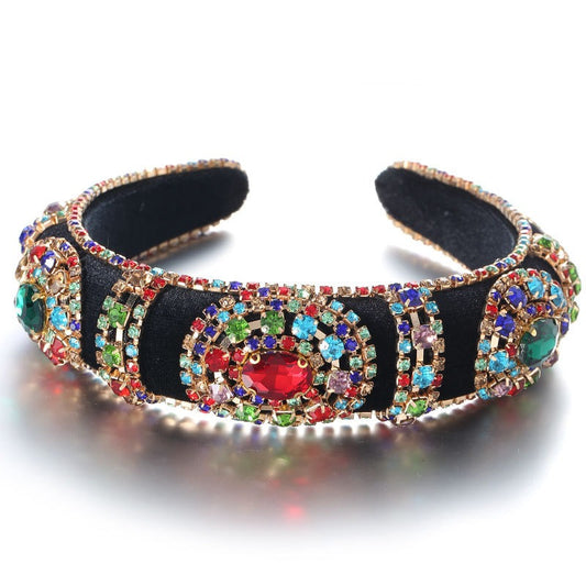 Golden Velvet Super Flash Set Colored Water Diamond Sponge Head Hoop