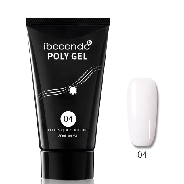 9 Colors 30g Nail Acrylic Hard Poly Gel Pink White Clear Crystal UV LED Builder Gel Tips Enhancement Quick Extension Gel Varnish