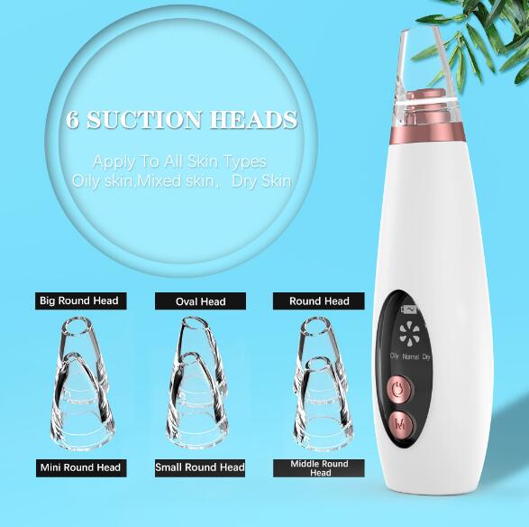6 in 1 Electric Blackhead Remover Vacuum Acne Extractor Facial Pore CleanserÂ  The rechargeable design is convenient for repeated