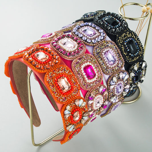 Hair Hoop Fashion New Bright Crystal Baroque Hair Band Hair Cave High Quality Small Fragrance Head Hoop Hair Accessories