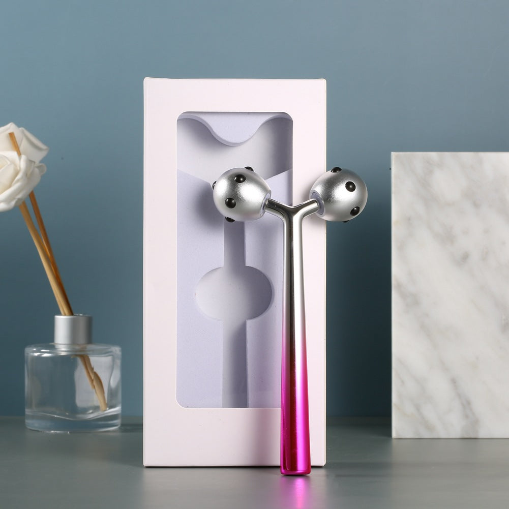 3D Roller Home Facial Lifting Germanium Grain Beauty Stick Aluminum Alloy Negative Ion Roller Facial Massager