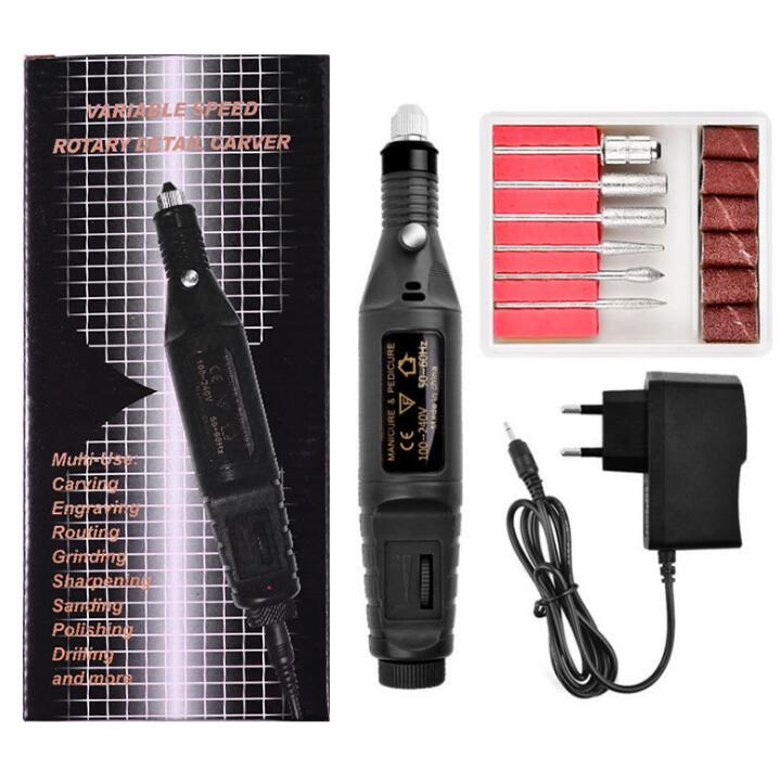 Electric Nail Drill Machine Kit Nail Gel Remove Machine Nail Art Tools Kit Pen Pedicure Nail File Sanding Bands