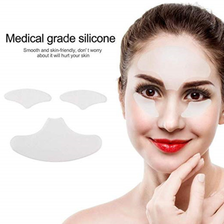 Reusable Anti Wrinkle Face Neck  Chest Hand Eye Nose Pad Silicon Transparent Anti Microgroove Removal Sticker Skin Care Patch