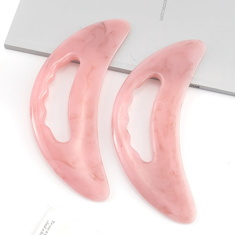 Large curved blade scraping board, resin honey wax scraping board, lazy person scraping neck and waist massager scraping piece massage board