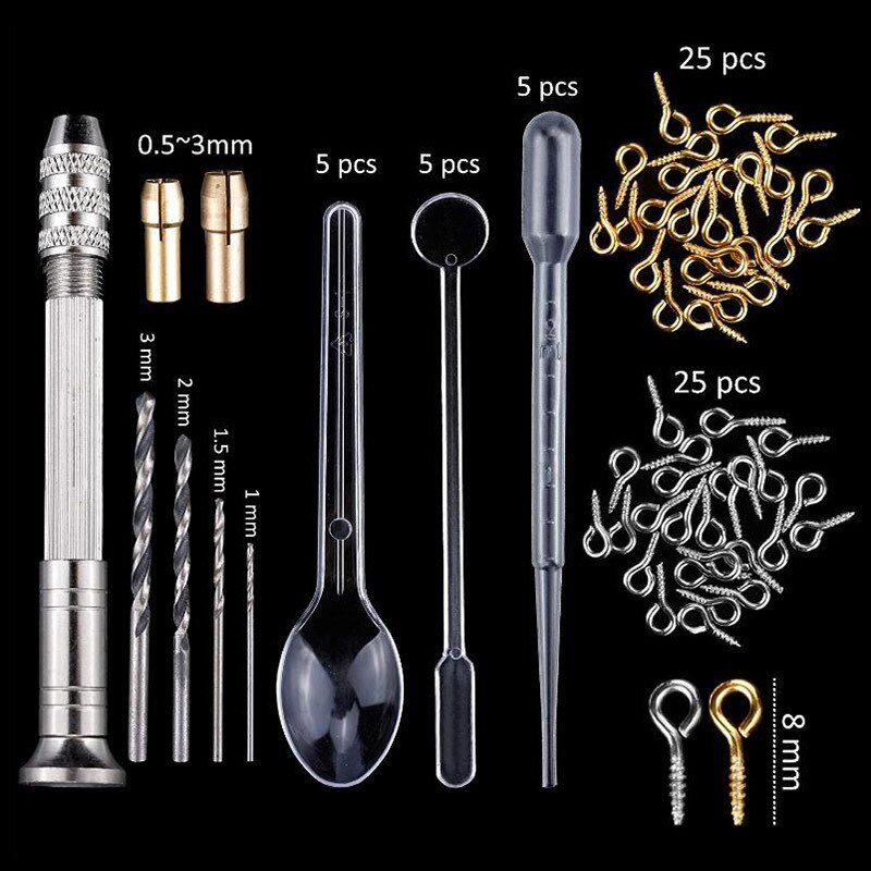 Set mold 83 pieces of DIY crystal Epoxy tool set Bracelet pendant jewelry silicone mold combination with drill