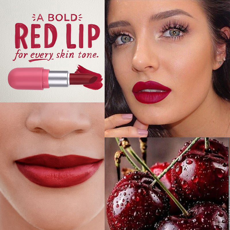 Fit Colors Mini Capsule Matte Lipstick Matte Velvet Does Not Fade Portable Mini Lipstick