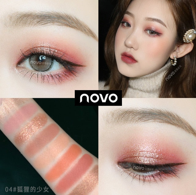 NOVO 5290 Eight-color Eye Shadow Palette Earth Color Makeup Plate Is Not Easy To Smudge