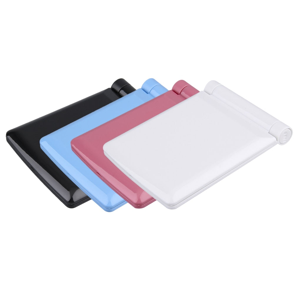 Foldable Makeup Mirrors Lady Cosmetic Hand Folding Portable Compact Pocket Mirror 8 LED Lights Lamps