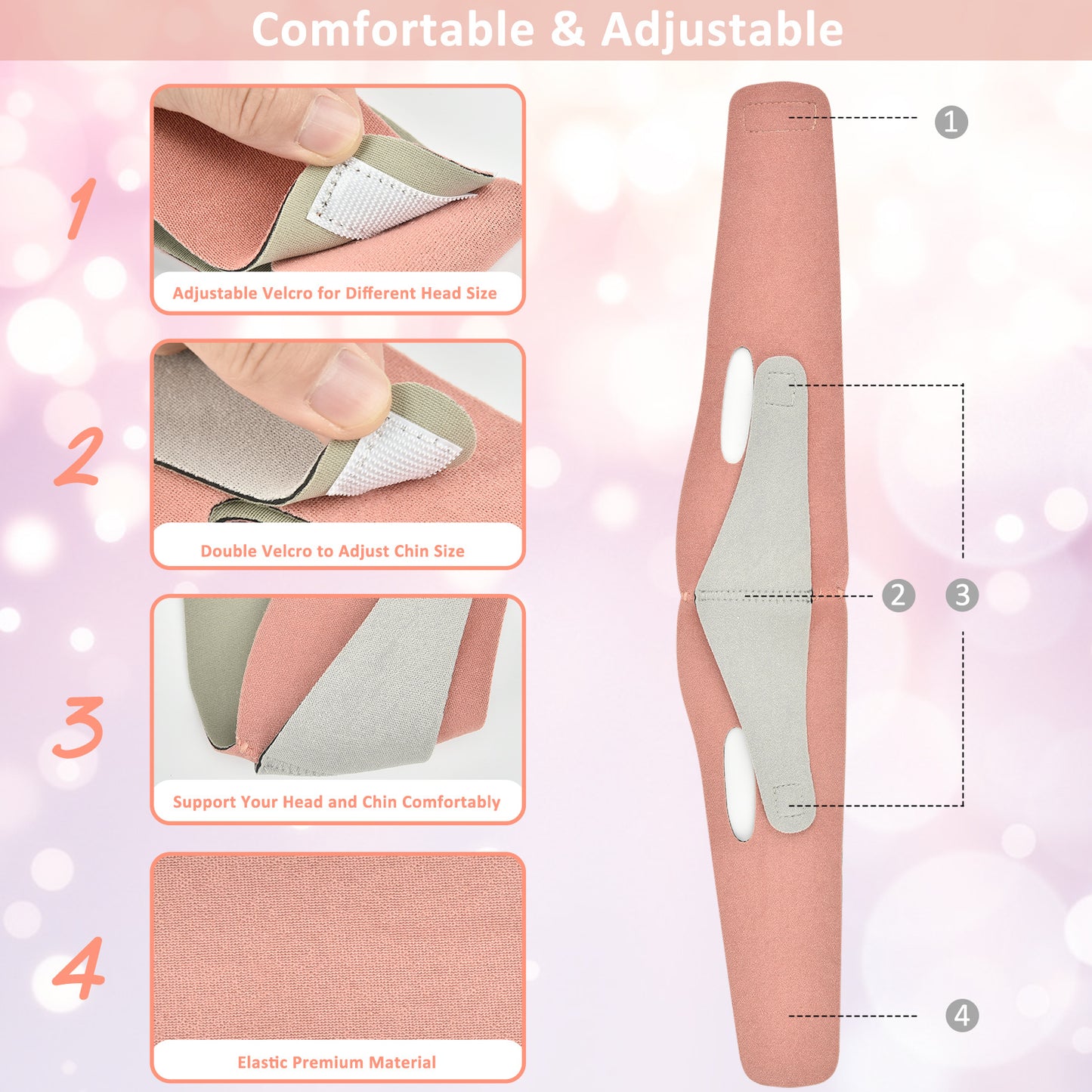 Hailicare Face-Lift V-Belt Graphene Japanese-Style V-Face Tool Small Face Mask Face Correction Bandage