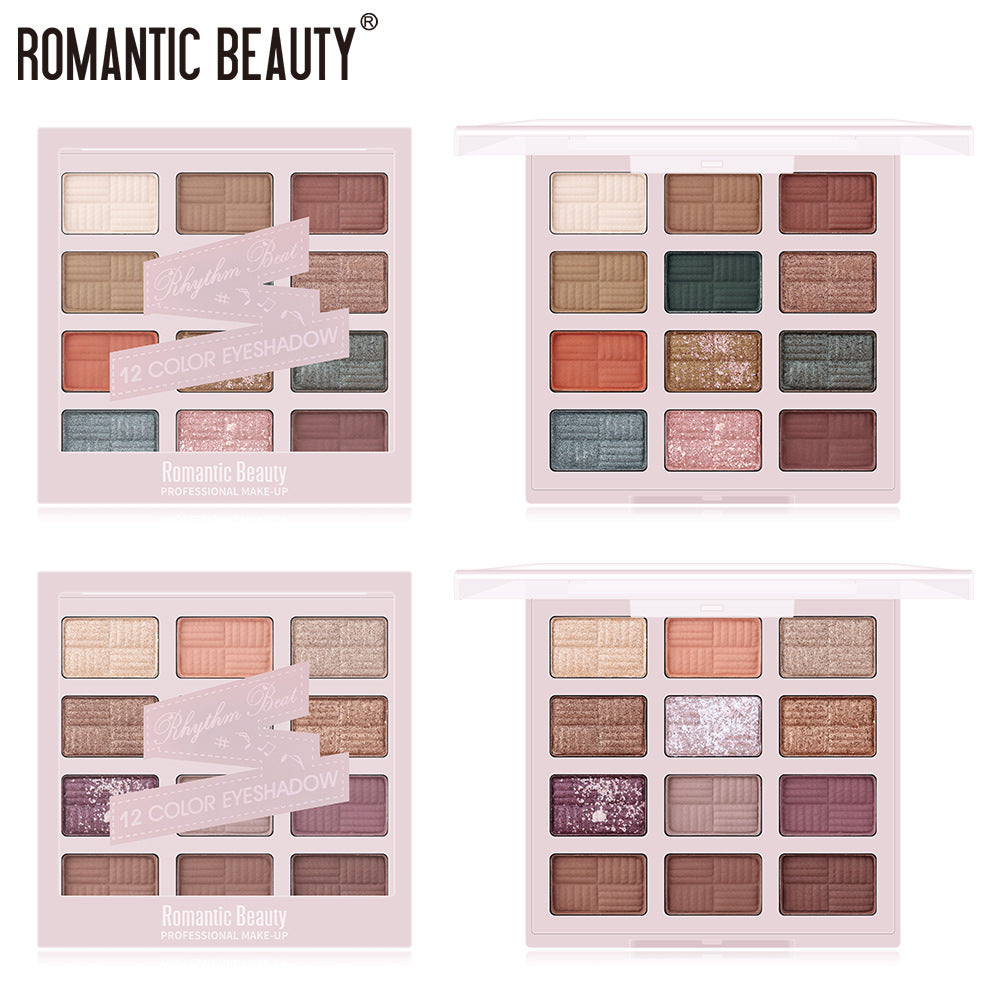 Romantic Beauty 12 Color Eye Shadow Multi Color Eye Brightening Lasting Modification Waterproof Pearl Eye Shadow Plate