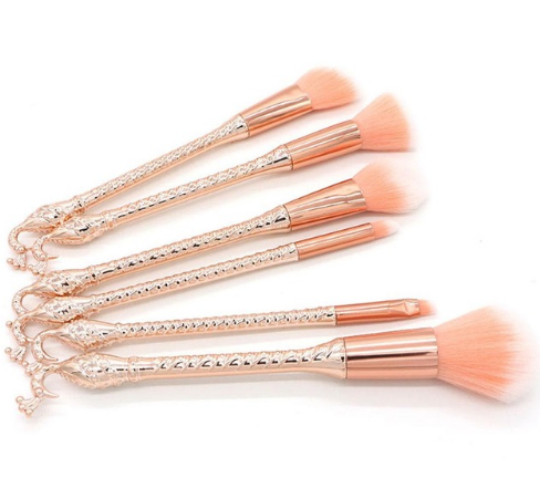 Peacock Mermaid Makeup Brush Set Foundation Poweder Fan Concealer Contour Eyeshadow Face Cosmetic Beauty Tool