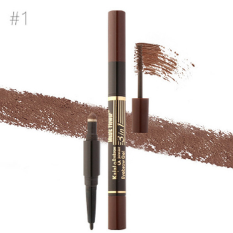 Music Flower Brand Eye brow Makeup Set Eyeliner+Eyebrow Powder+Eyebrow Brush Long-lasting Waterproof Quick Dry Comestic Tools