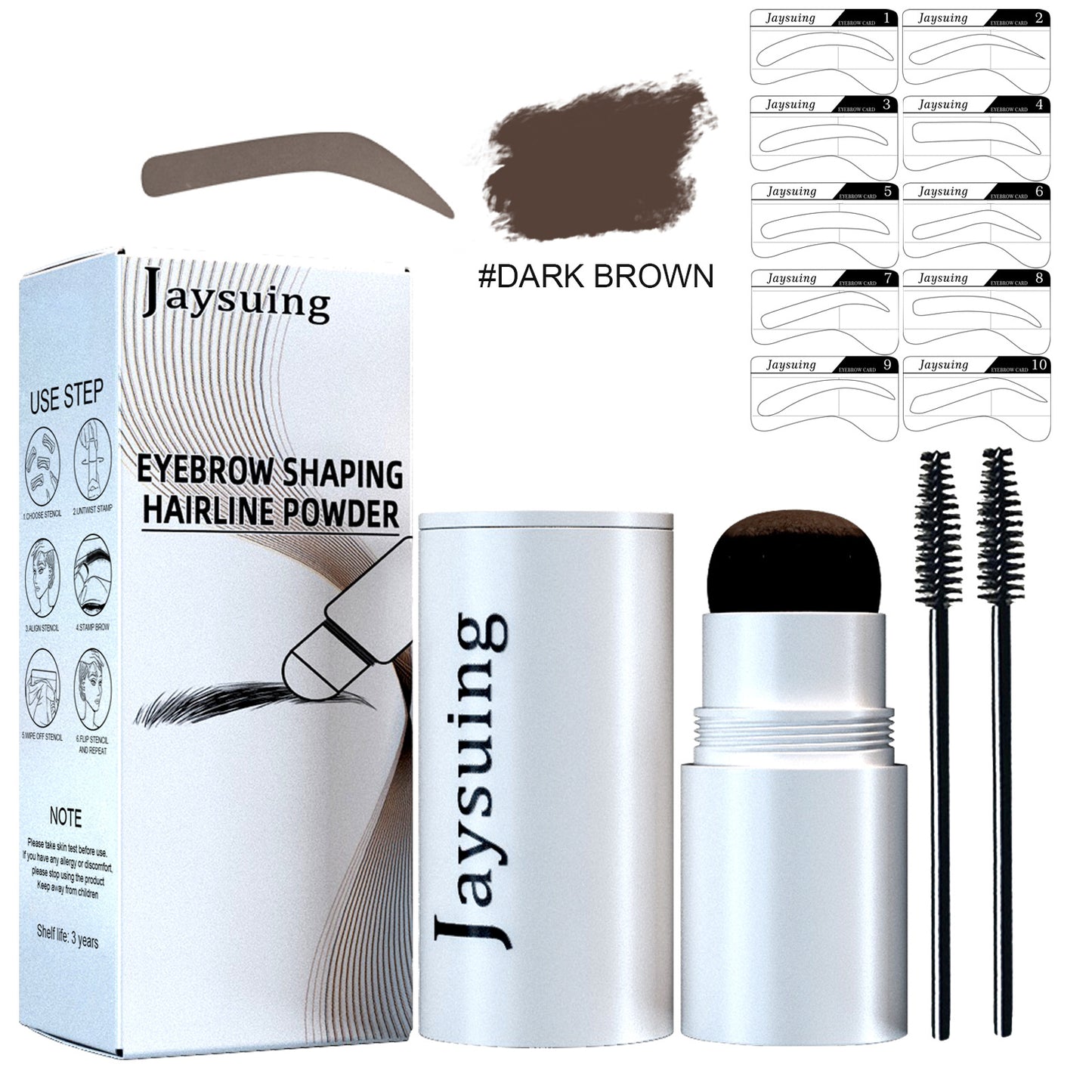 Jaysuing Eyebrow Printing Set Eyebrow Powder Hairline Retouching Eyebrow Shape Portable Hairline Eyebrow Repair Shadow Powder