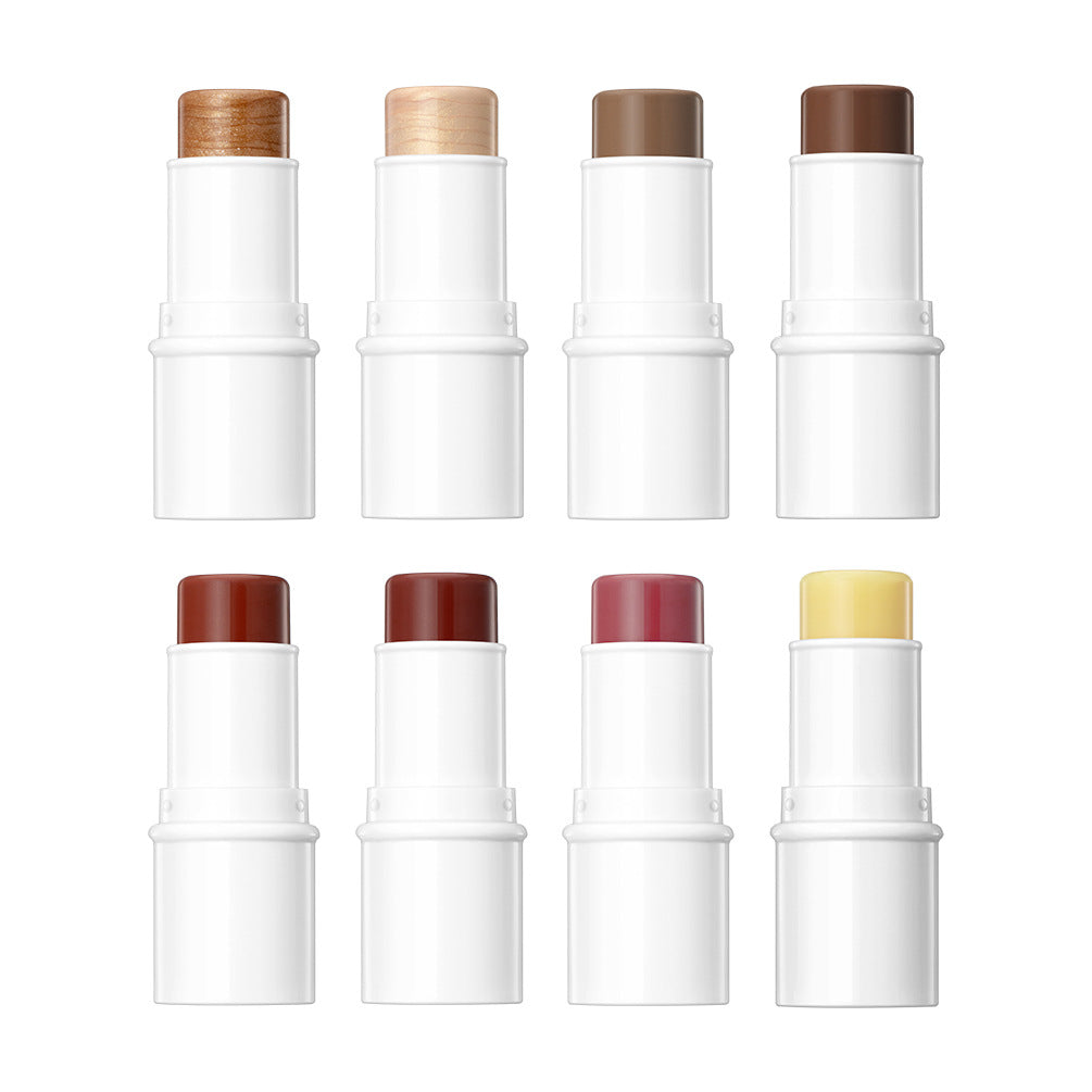 QIBEST Multifunctional Makeup Stick Highlighter Blush Contouring Balm Lip Stick Rouge Pen Lipstick