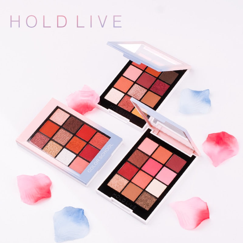 HOLD LIVE Color Focus Charm Shaow Eye Shadow Palette 12 Colors Matte Glitter Eyeshadow Palettes Pigment Nude Shadows Makeup Set