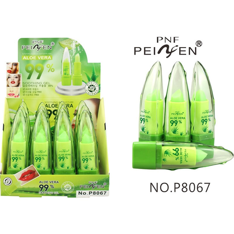 PNF Brand Aloe Vera Natural Moisturizer Lipstick Temperature Changed Color Lipbalm Natural Magic Pink Protector Lips Cosmetics