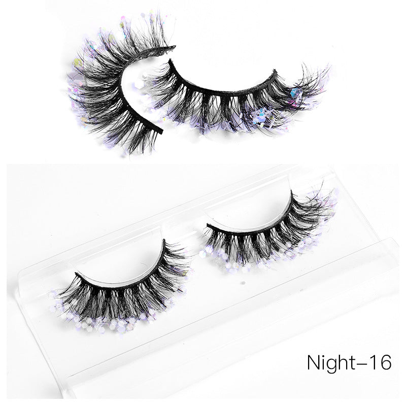 New Color Noctilucent Fried False Eyelashes Multi Layer Thick Cross Mink Like Eyelashes 8D FLUFFY