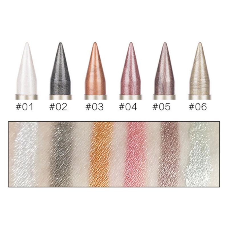 Creative Double-end Eyeshadow Black Eyeliner Pencil Waterproof 6 Colors Pigment Shimmer Glitter Smokey Eye Makeup Tool HOT TSLM2