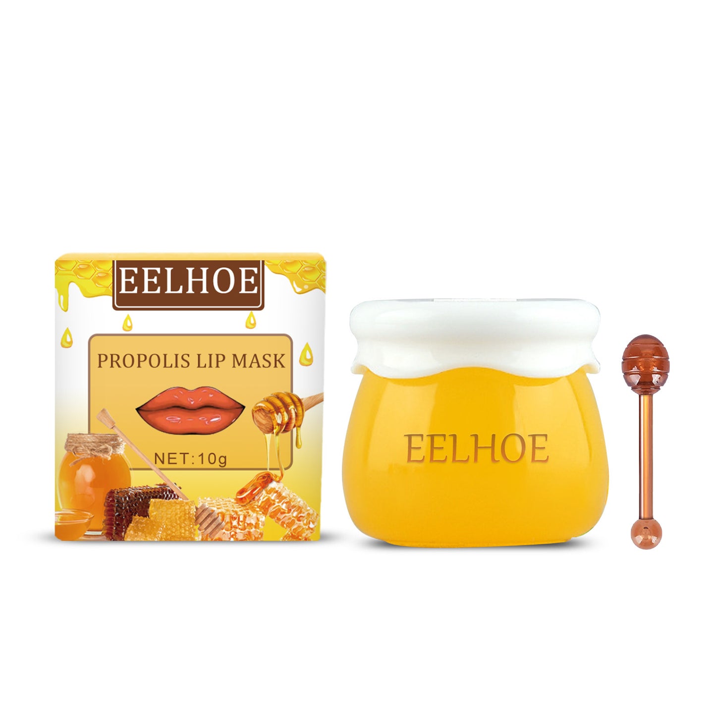 Strawberry Honey Lip Mask With Lip Brush Moisturizing Lip Mask Desalt Lip Color Moisturize Light Lip Lines Are Not Greasy And Easy To Absorb