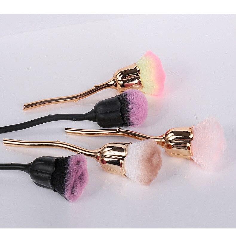 Flower Nail Brush For Manicure Rose Nail Art Brush Nail Accesories Tools Popular Round Small Gel polish Dust Cleaning Brushes
