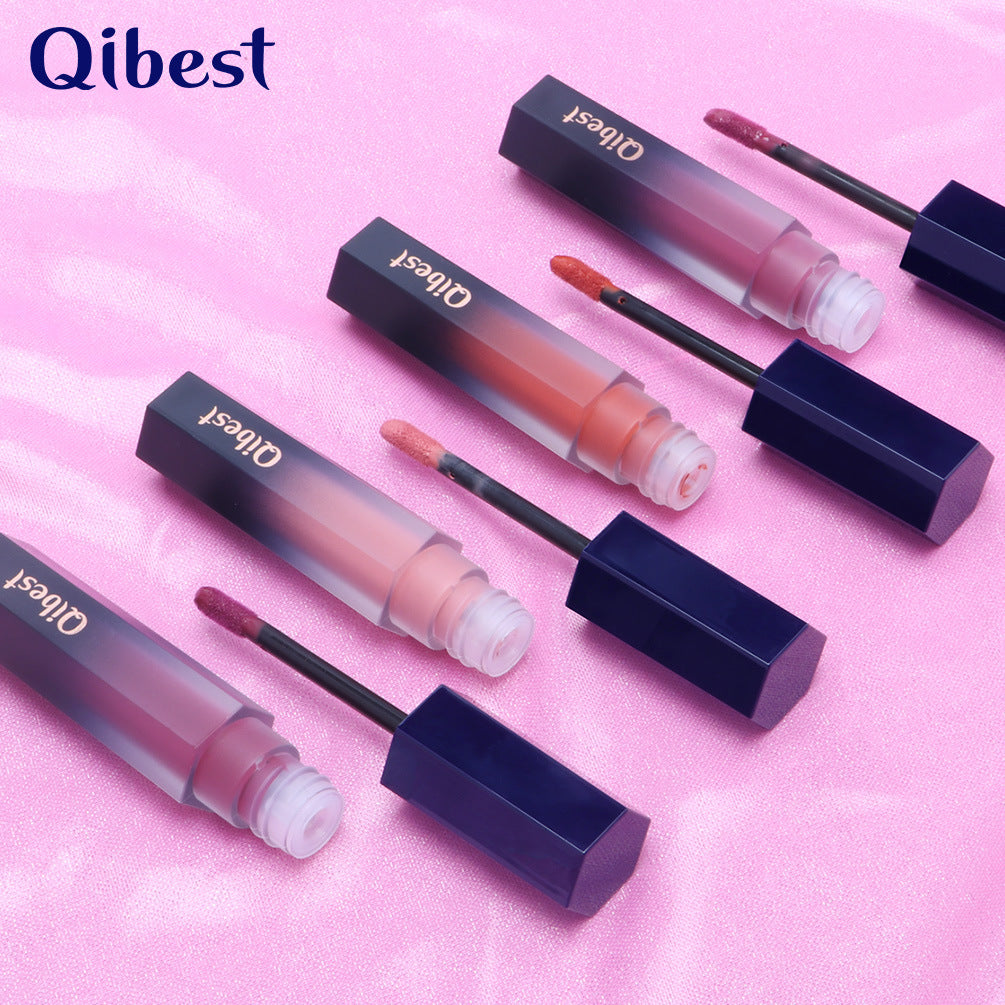 Lip Glaze Qibest Liquid Mist Matte Lipstick Does Not Fade Non-stick Cup Easy-to-Apply Lip Gloss