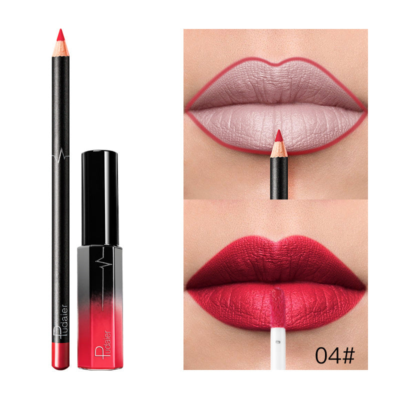 Pudaier 36 Color Matte Lip Gloss Lip Liner Matte Matte Lip Glaze Lipstick Pencil